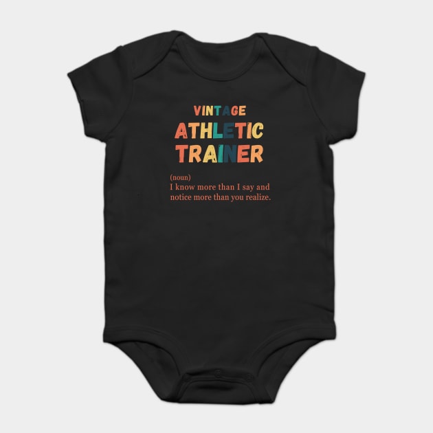 Funny Sports Definition Athletic Trainer Baby Bodysuit by Prinyos